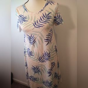 LuLaRoe Leaf Print Flare Dress Size XXS #W-163